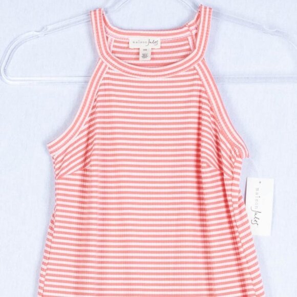 NWT Maison Jules Coral/Wht Halter Shift Dress XXS - Picture 4 of 9